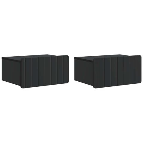 Mobiletto da notte a muro 2 pcs Nero 49 x 34,5 x 24 cm - Foto 1