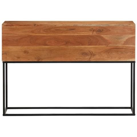 Tavolo Consolle 110x30x75cm in Legno Massello di Acacia e Ferro - Foto 2
