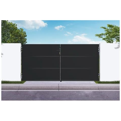 Cancello NALI in acciaio nero opaco, altezza 140 cm, 3 m. - Foto 1