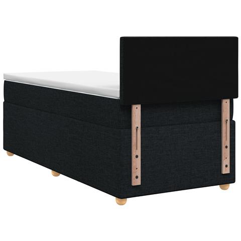 Letto box spring con materasso Nero 90 x 200 cm Tessuto - Foto 9