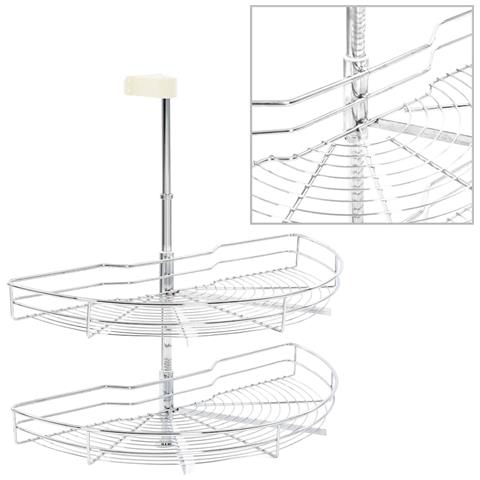 Vidaxl Cestello metallico estraibile a 3 Livelli Argento