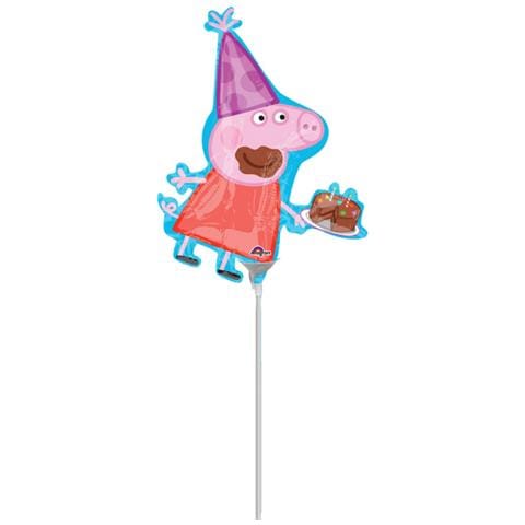 Amscan - Mini Palloncino Alluminio Peppa Pig Con Torta - Foto 1