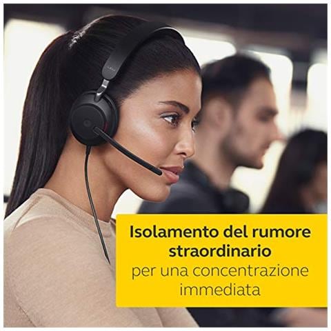 Evolve2 40 Mono Cuffie con Microfono Certificate Microsoft Teams, con Tecnologia di Chiamata a 3 Microfoni, Cavo con Entrata USB-A, Nero - Foto 6