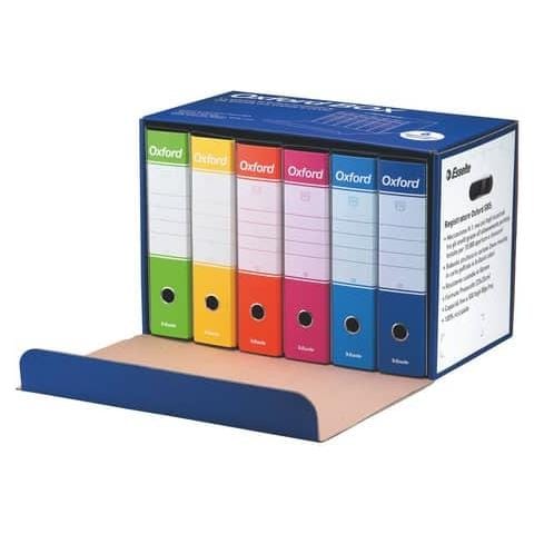 Registratori Con Custodia Esselte Oxford Box G85 Protocollo 54,5x36,5 Cm - Dorso 8 Cm Assortiti Conf. Da 6 - 390785110 - Foto 1