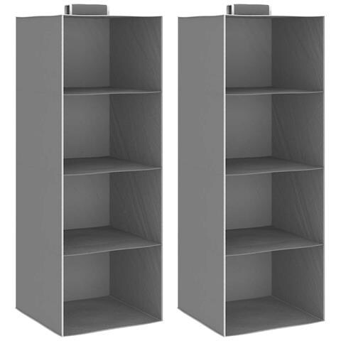 Organizer per Armadio da Appendere con 4 Ripiani 2 pz Tessuto - Foto 1