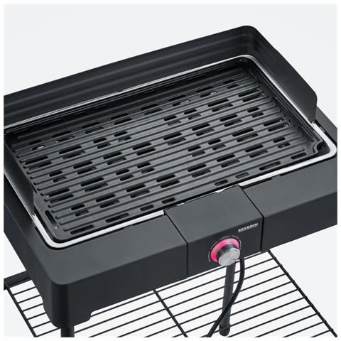 Pg8563 Barbecue Elettrico A Libera Installazione - 2200w - Griglia In Fusione Di Alluminio - Vaschetta Dell'acqua Antifumo E Antiodore - Nera - Foto 2
