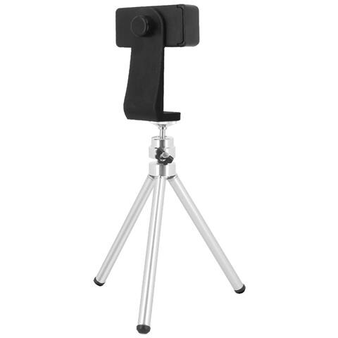 Treppiedi Da Tavolo Per Smartphone Ruota A 360° Piedi Espanbili Argento - Foto 10