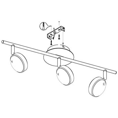 SALTO Barra da parete / plafone 4W LED in Acciaio, Cromo / Plastica, Satinato - Foto 3