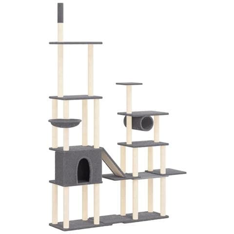 Albero Per Gatti Con Tiragraffi In Sisal Grigio Scuro 279 Cm - Foto 1