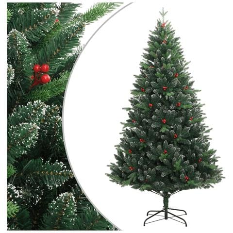Albero Natale Artificiale Incernierato Con Bacche Rosse 180 Cm - Foto 1
