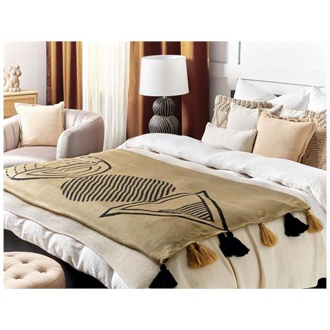 Coperta Thumki Tessuto 130 X 170 Cm Beige - Foto 1