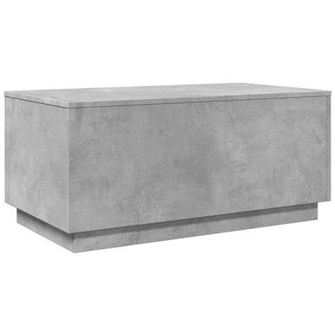 Tavolino Da Soggiorno Con Luci Led Grigio Cemento 90x50x40 Cm - Foto 3
