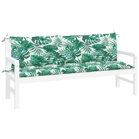 Cuscini Panca Giardino 2 Pz A Foglie 180x50x7cm Tessuto Oxford - Foto 3