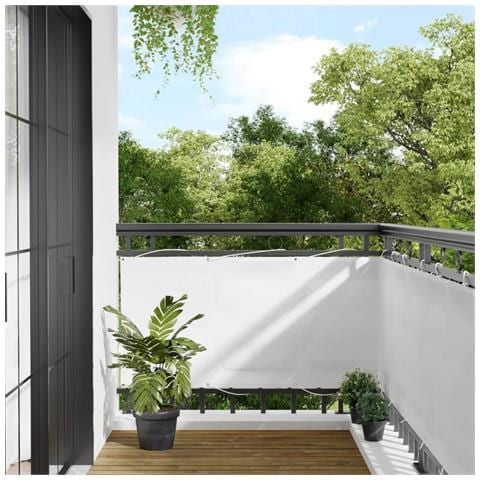 Paravento Da Balcone Bianco 75x700 Cm 100% Poliestere Oxford - Foto 1