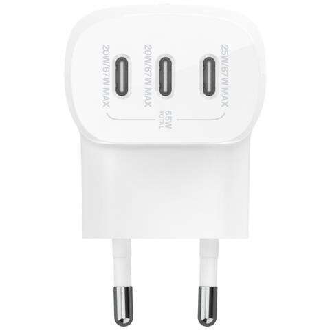 Caricabatteria Boostcharge da Parete a 3 Porte USB-C Con PPS da 67W Con Cavo USB-C 100W 5A - Foto 2