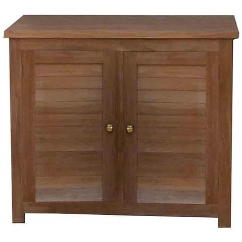 Mobile Da Esterno O Interno In Legno Massiccio Di Teak Con 2 Ante E Ripiano Interno Western - Foto 1