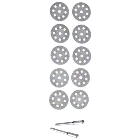 Set Di Dischi Diamantati Da Taglio Da 25 Mm Con Mandrino (10 Dischi + 2 Mandrini)  30 Mm - Foto 2