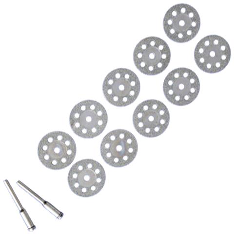 Set Di Dischi Diamantati Da Taglio Da 25 Mm Con Mandrino (10 Dischi + 2 Mandrini)  30 Mm - Foto 3