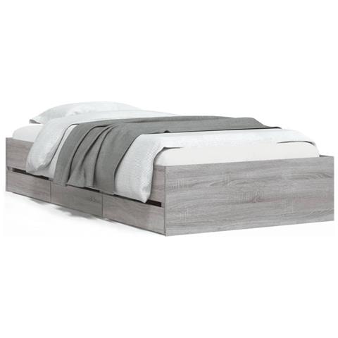 Giroletto Cassetti Grigio Sonoma 90x200 Cm Legno Multistrato - Foto 2