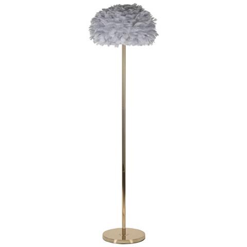 Lampada Da Terra Feathers Slim Grigia Cm Ø 43x170 - Foto 1