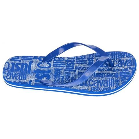 Infradito Da Uomo Con Logo Azzurro Chic - Eu46/us13 - Foto 1