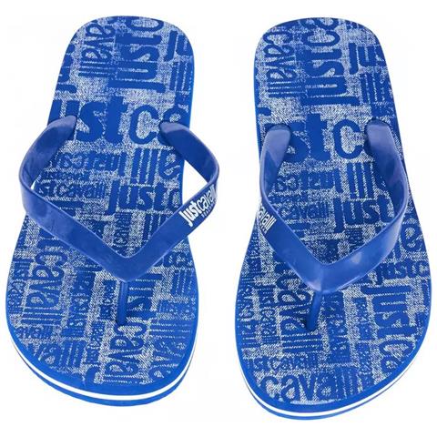 Infradito Da Uomo Con Logo Azzurro Chic - Eu46/us13 - Foto 2