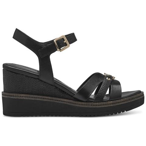 Black Casual Open Sandals Sandali Pelle Scarpe Donna Nero Eu 38, 1-28010-42 001 - Foto 2