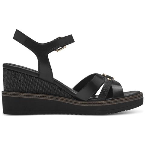 Black Casual Open Sandals Sandali Pelle Scarpe Donna Nero Eu 38, 1-28010-42 001 - Foto 3