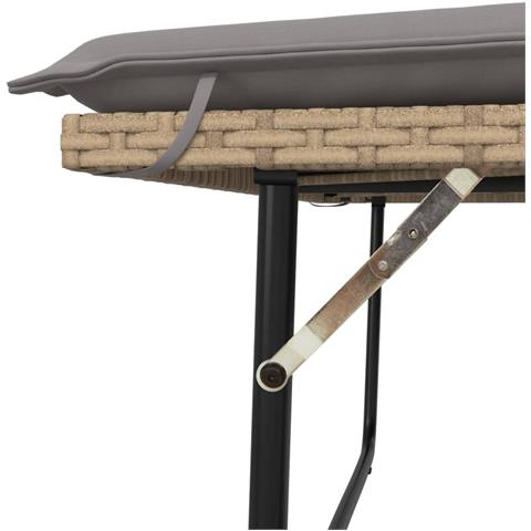 Panca da Giardino con Cuscini e Poggiapiedi Beige in Polyrattan - Foto 2