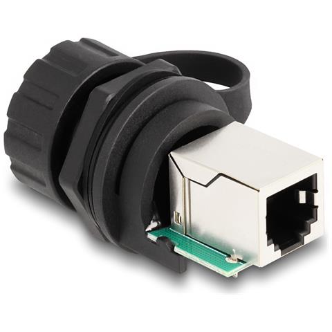Connettore cavo RJ12 femmina per RJ12 femmina per installazione con cappuccio protettivo IP68 antipolvere e impermeabile nero - Foto 2