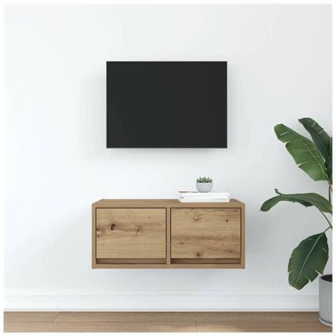 Mobile TV Rovere Artigianale 60x31x25,5 cm in Legno Multistrato - Foto 2