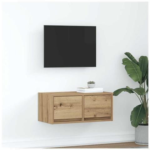 Mobile TV Rovere Artigianale 60x31x25,5 cm in Legno Multistrato - Foto 1