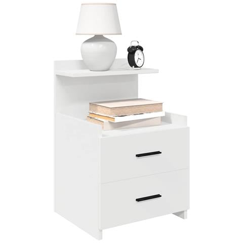 Comodino Con 2 Cassetti Bianco 40x36,5x62 Cm - Foto 1