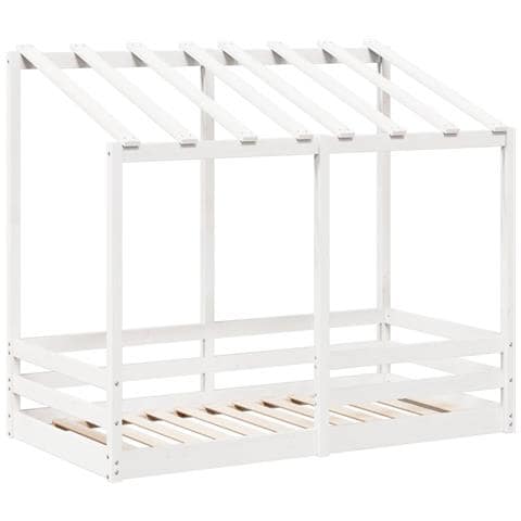 Letto Per Bambini Con Tetto Bianco 70x140cm Legno Massello Pino - Foto 3