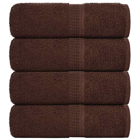 Asciugamani Ospiti 4 Pz Marrone 30x50 Cm 360 G/m 100% Cotone - Foto 1