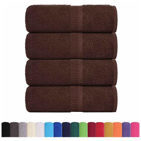 Asciugamani Ospiti 4 Pz Marrone 30x50 Cm 360 G/m 100% Cotone - Foto 2