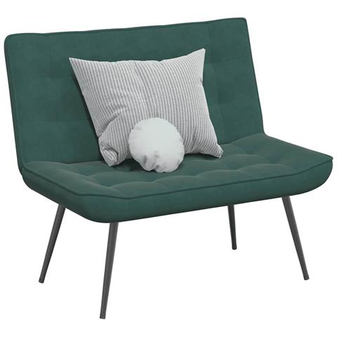 Panca Verde Scuro 110x74x84 Cm In Velluto - Foto 1