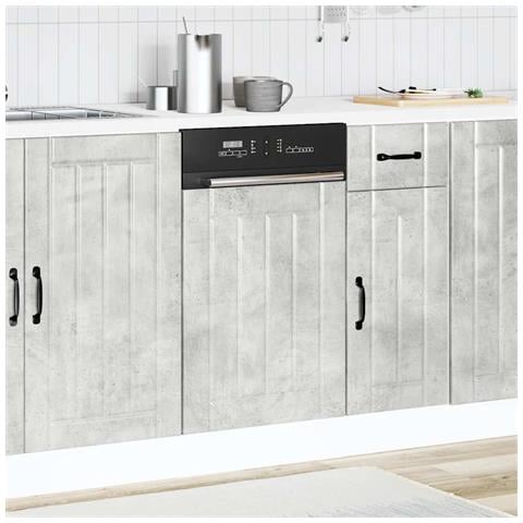 Pannello Lavastoviglie Lucca Grigio Cemento Legno Multistrato - Foto 3