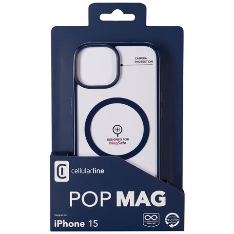 Pop Mag - iPhone 15 Custodia trasparente con bordi colorati compatibile con ecosistema Magsafe - Foto 2