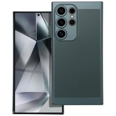 Custodia Back Cover Shell Rigida Antiscivolo Traforata Per Samsung Galaxy S24 Ultra Green - Foto 1