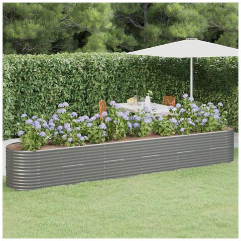 Letto Giardino Acciaio Verniciato A Polvere 440x80x68 Cm Grigio - Foto 6