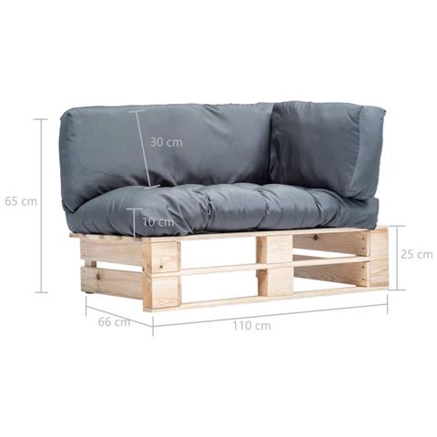 Lusso Casadino -  Divano Da Giardino A Pallet Con Cuscini Grigi In Legno Di Pino - Foto 5