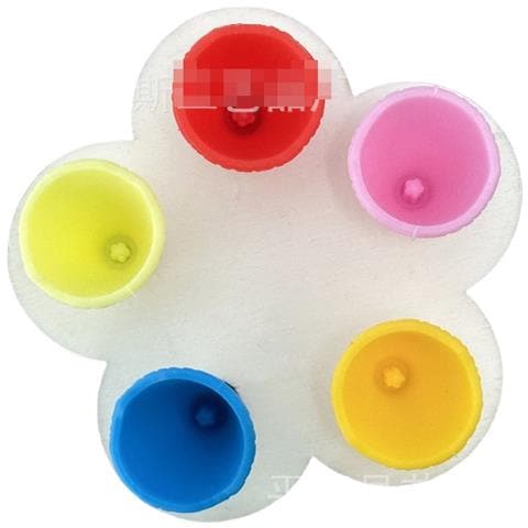Alimentatore D'acqua Per Api A Forma Di Fiore In Silicone - Set Da 5, Colori Misti Multicolor - Foto 1
