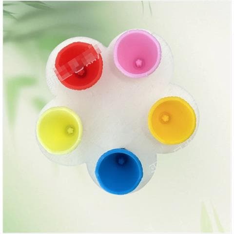 Alimentatore D'acqua Per Api A Forma Di Fiore In Silicone - Set Da 5, Colori Misti Multicolor - Foto 3