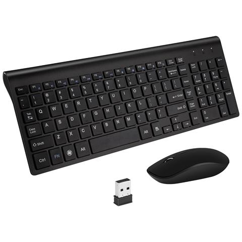 Combo Tastiera E Mouse Wireless Argento Bianco - Foto 1