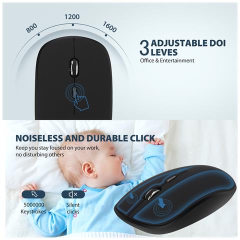 Combo Tastiera E Mouse Wireless Argento Bianco - Foto 7