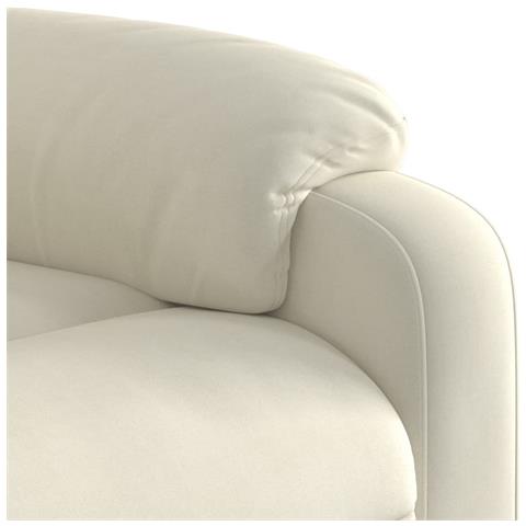 Poltrona Massaggiante Reclinabile Crema in Velluto - Foto 9