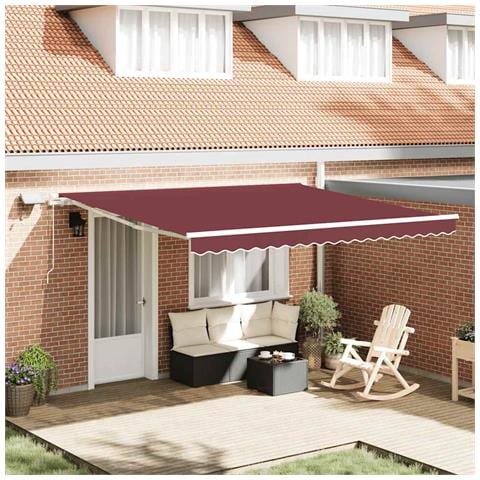 Tenda da Sole Retrattile Manuale con LED Bordò 400x300 cm - Foto 2