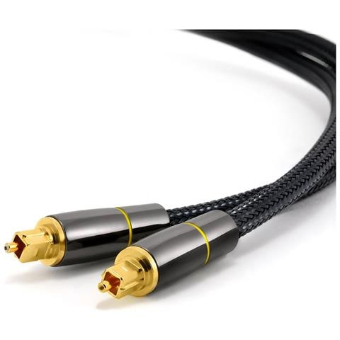 Cavo Audio Ottico In Nylon Intrecciato Con Connettori Placcati In Oro 5 M - Foto 2