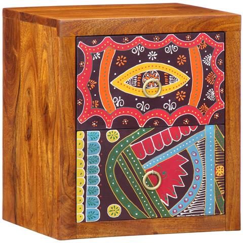 Comodino 35x30x40 cm Legno massello di acacia - Foto 1